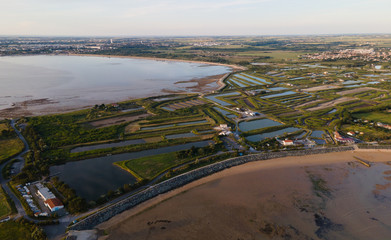Vue aérienne plage d'Angoulins Charente Maritime France