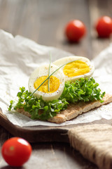 sandwich with egg and salad