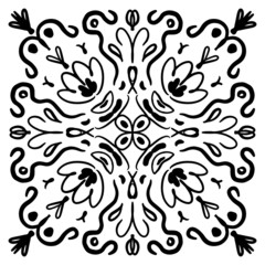 Сircular patterns. Oriental ornament, squared rosette. Abstract symmetry on white background. Sacred geometry, esoteric symbols. Fabric, textile, tiles, prints, designs, wrapping paper, coloring book