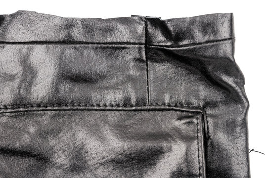 Piece of black leather with a pocket