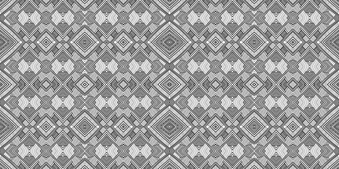 Ethnic pattern. Tribal background. Native ornament. Aztec. Fabric patterm. Boho. Bohemian style. Black and white texture. Print for fashion textile or interior fabric.