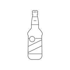 bottle with a label, line icon