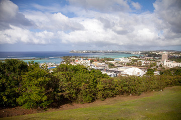 Fototapeta na wymiar Trade winds bring clouds and moisture to the tropical island of Guam, Micronesia.