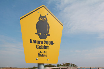 Schild Natura 2000 an der Ostsee