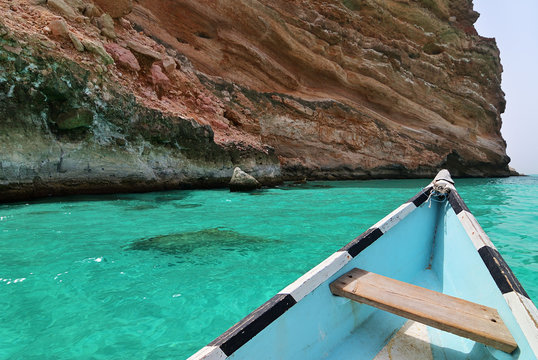 A boat in Ras Shuab bay, Yemen