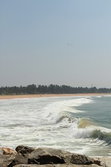 waves on the beach in kerala india