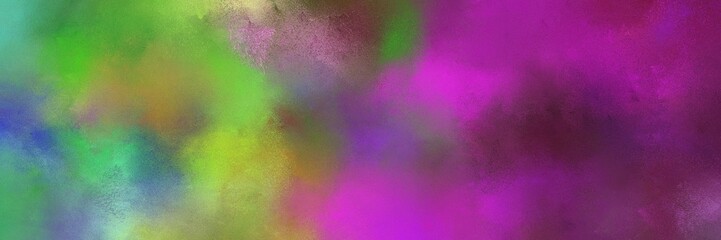 vintage painted art aged horizontal texture background  with old lavender, dark moderate pink and moderate green color. can be used as header or banner