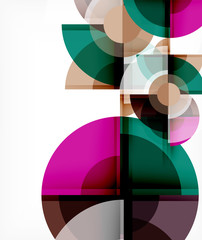 Obraz premium Abstract background, circle and triangle design round shapes overlapping. Geometric trendy template. Vector Illustration For Wallpaper, Banner, Background, Card, Book Illustration, landing page