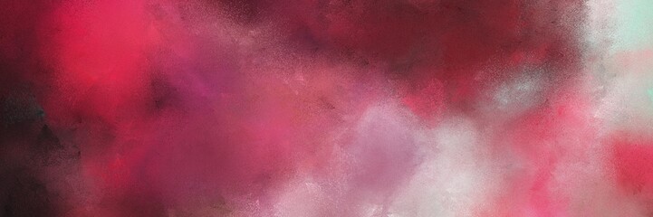 Obraz premium vintage painted art grunge horizontal design background with dark moderate pink, pastel gray and very dark pink color. can be used as header or banner