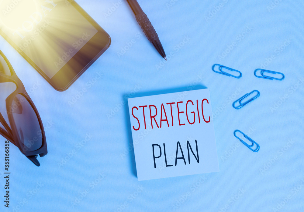 Poster text sign showing strategic plan. business photo text a systematic process of envisioning a desired 