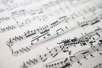 musical notes on a white sheet of paper