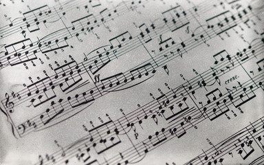 musical notes on a white sheet of paper