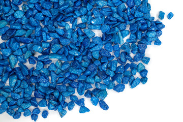 Blue stones on a white background