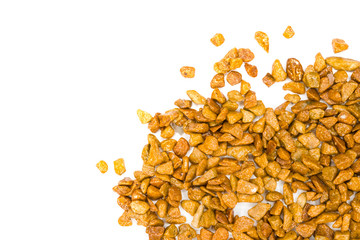 Orange stones on a white background