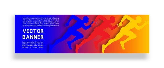 Gradient banner with running man