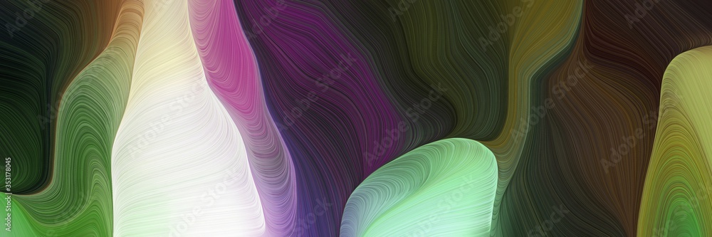 Poster dynamic elegant graphic. elegant curvy swirl waves background illustration with dark slate gray, ver