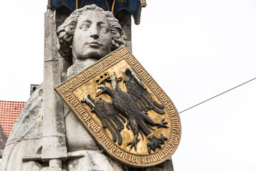 Bremen, Germany. The Bremen Roland, a statue of Roland (a Frankish military leader under...