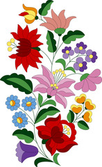 Flower bouquet embroidery pattern