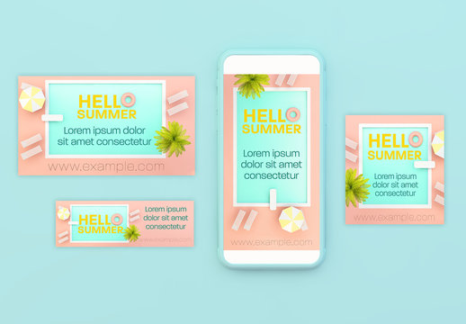 Summer Social Media Layout Set