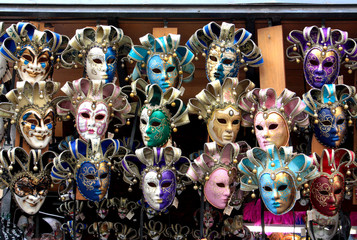 Carnival masks for sale in Florence, Italy.