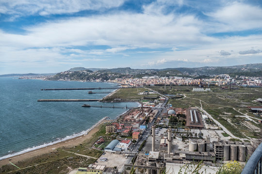 Aerial view of Bagnoli and Pozzuoli
