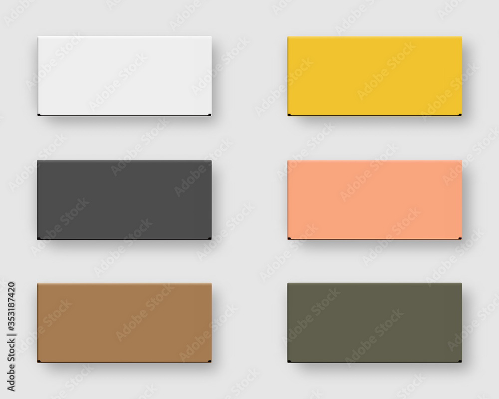 Poster realistic blank package cardboard box set. mockup vector isolated. template design. realistic vector