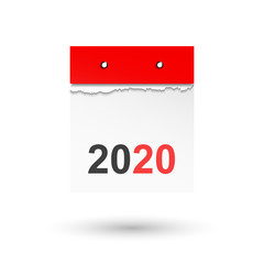 Calendar 2020 on a white background. Vector illustration EPS10 