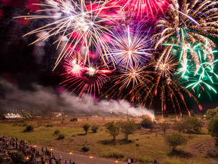 fireworks during summer celebrations in Italy 