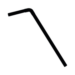 A black and white silhouette of a straw