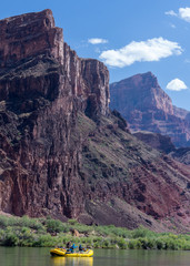 Rafting down the Colorado River through the Grand Canyon in Arizona.