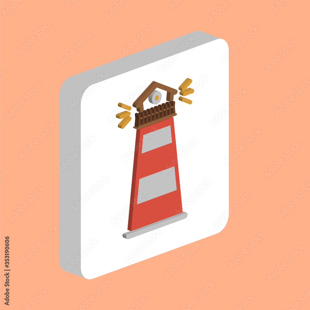 Poster lighthouse computer symbol