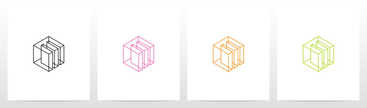 Cubic Wireframe Letter Logo Design E