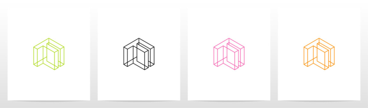 Cubic Wireframe Letter Logo Design F