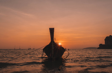 Longtail boat at Railay beach, Thailand