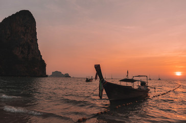 Longtail boat at Railay beach, Thailand