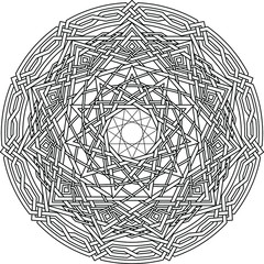 Hendecagram with mandala pattern hendecagon geometry background