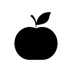 apple fruit icon, silhouette style