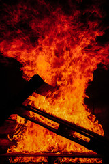 fire in the fireplace