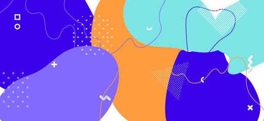 Multicolor Memphis Shapes. Modern Geometric 