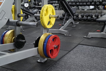 Fototapeta na wymiar dumbbell weights on the gym