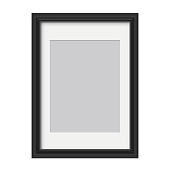 Realistic photo frame isolated. Vector template for picture. Blank white picture frame mockup template. Empty framing for your design. Vector illustration