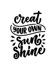 Hand drawn lettering composition about Summer. Funny season slogan. Isolated calligraphy quote for travel agency, beach party. Great design for banner, postcard, print or poster. Vector