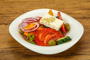 Traditional Greek salad with feta cheese