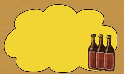 飲み物の瓶と吹き出し