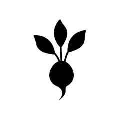 radish vegetable icon, silhouette style