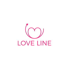 Love line logo. Icon vector.