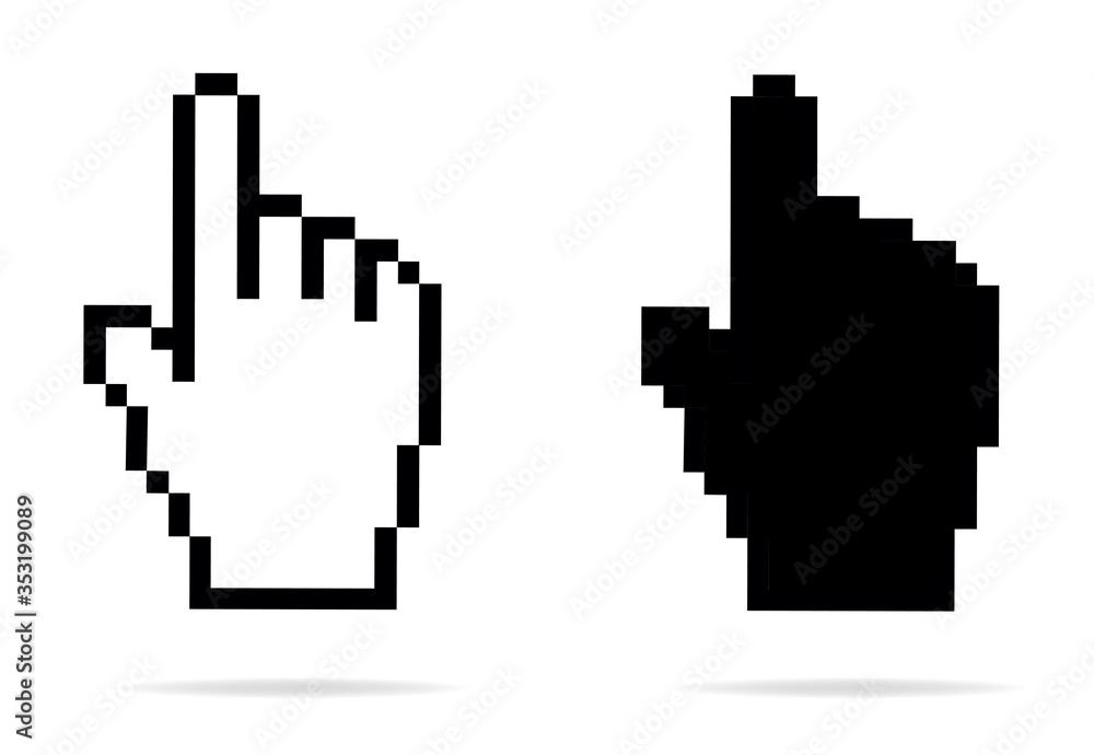 Leinwandbilder Hand cursor icon click. Hand click icon. Finger pointer isolated vector