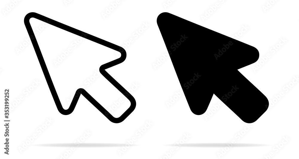 Poster Clean vector modern set of arrow cursors symbol icons