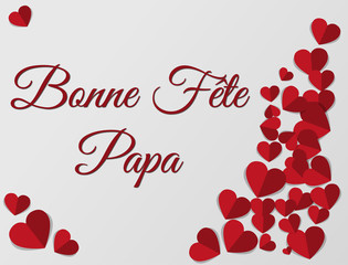 Carte Ou Bandeau Sur Bonne Fete Papa En Blanc Avec Pleins De Coeurs Blanc Rose En Degrade Sur Un Fond Noir Canvas Print Emmanuel
