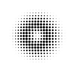 Halftone dots background.Vector halftone dotted circle pattern texture.Black round dots on white background.Pop art comic style design for posters.Globe form.